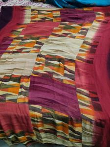 Stylish Geometric Print Saree
