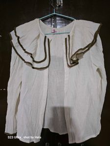White Ruffle SHRUG fits 36-38