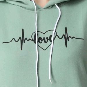 Mint 'Love' Heartbeat Hoodie