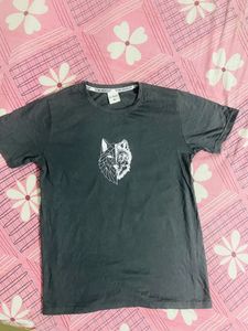 Unisex Back Print Grey T-shirt