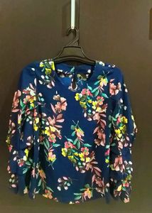 Fig V Neck Top Size - XS Colour - Navy Blue