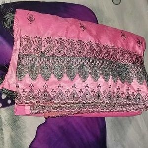 HEVEY CHORAL&PINK SAREE