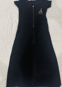 Pinteresty Black Fitted Slit-Dress