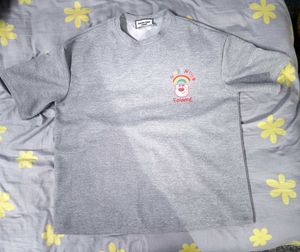 Gray Graphic Print Crewneck Tee Set