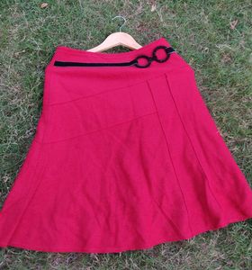 Red Woolen Skirt