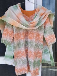 Chikankari Stitched Salwar Suit Set With Dupatta