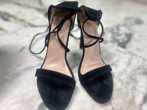 Black Lace-Up Heels