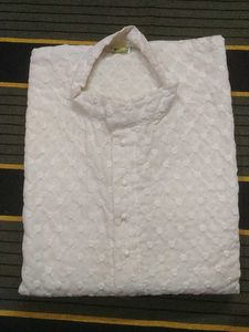 White Embroidered Kurta