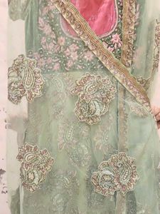Green Embroidered Ethnic Gown