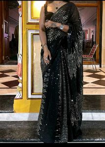 Party Wear Designer Georgette Sequence Saree