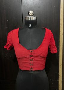 ❤️ Forever 21 Retro Corset-Style Crop Blouse ❤️