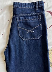 Dark Blue Jeans with Back Pocket Design