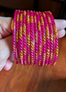 Pink Glass Bangles