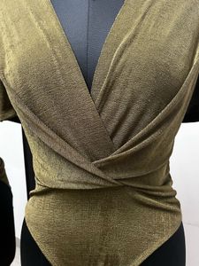 Olive Shiny Body Suit
