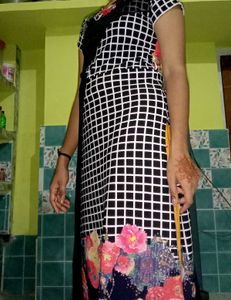 Black &amp; White Checked Dress