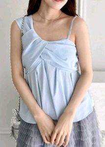 Blue One-Shoulder Top