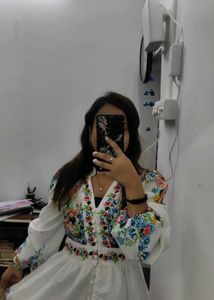 Floral Embroidered Mini Dress