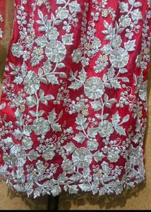 Red &amp; Silver Embellished Kurti