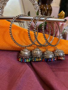 4 Colourful Oxidised bangles/ 1 Bracelet