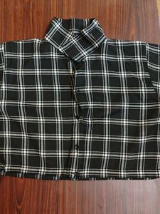 Black & White Checkered Crop Shirt