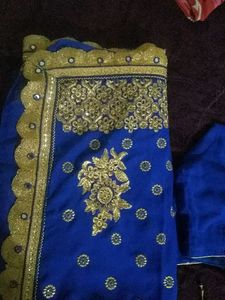 Embroidery Work with Mirror and Designed Boarder