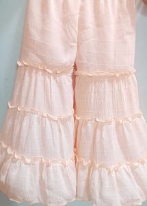 Peach Colour Kids 3 Piece Sharara Set