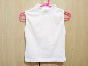 White Mock Neck Top
