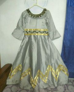 Vintage-Style Silver Gown