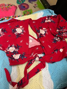 Floral Red Top