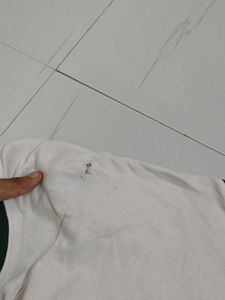 Off White Colour Crop Tshirt