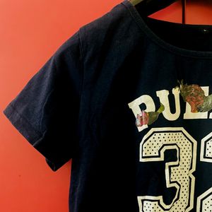 Navy Blue Crop Top