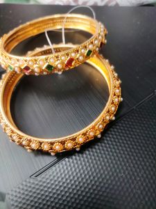 Golden Embossed Bangles