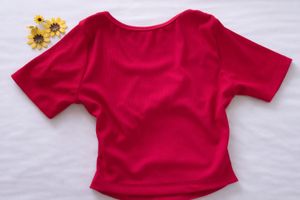 pink Ribbed Square Neck Top