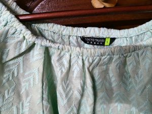 Mint Green Off-Shoulder Top