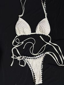 White Textured Bikini Set