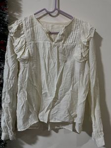 Ruffled cream Blouse