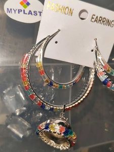 Multi Colour Earing With Ring