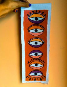 Hand-painted Eye Motifs Tapestry Wall Hanging