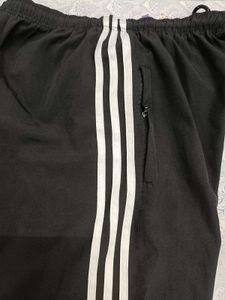 Black Track Pants with White Stripes
