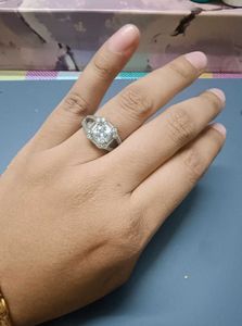 Elegant Silver Tone Ring with Cubic Zirconia