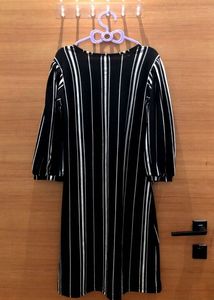 AND black &amp; white stripped dress