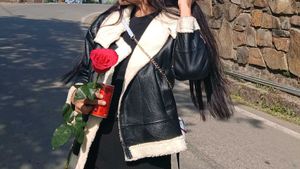 Korean Pinterest Fur Leather Jacket