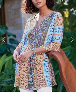 Multi Color Embroidery Print Top