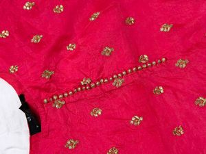 Women Festive Pink Zari Sequin Chanderi Silk Kurta