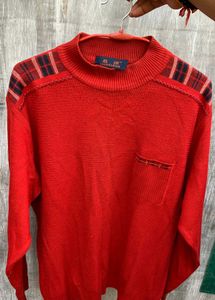 Red shinglang orignal Shoulder Sweater