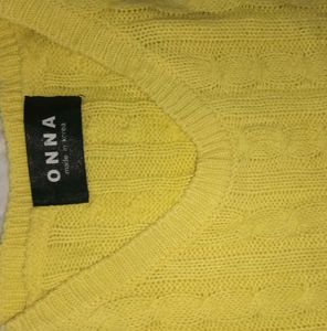 Yellow Cable Knit Sweater