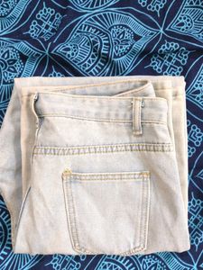 Light Blue Straight Fit Denim .