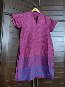 Women Purple Cotton Printed Kurta