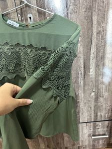Olive Net Top