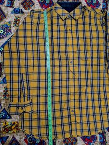 Yellow &amp; Navy Blue Plaid Shirt